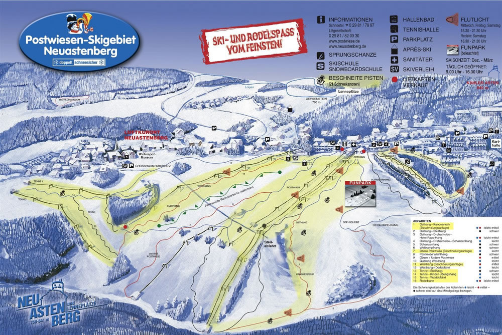 Het sfeervolle Postwiesen - skigebied van Neuastenberg